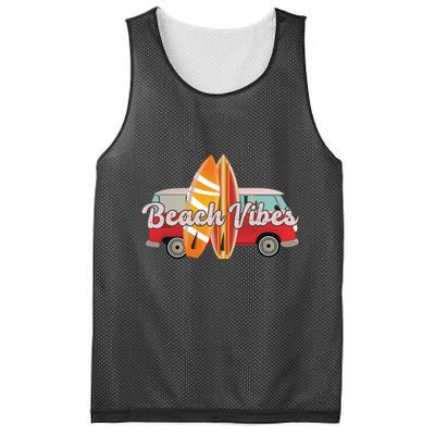 Beach Vibes Surfer Retro Van Mesh Reversible Basketball Jersey Tank
