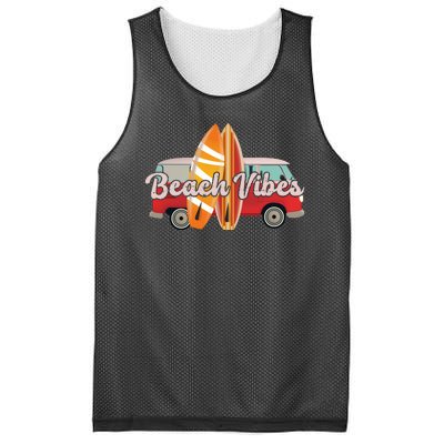 Beach Vibes Surfer Retro Van Mesh Reversible Basketball Jersey Tank