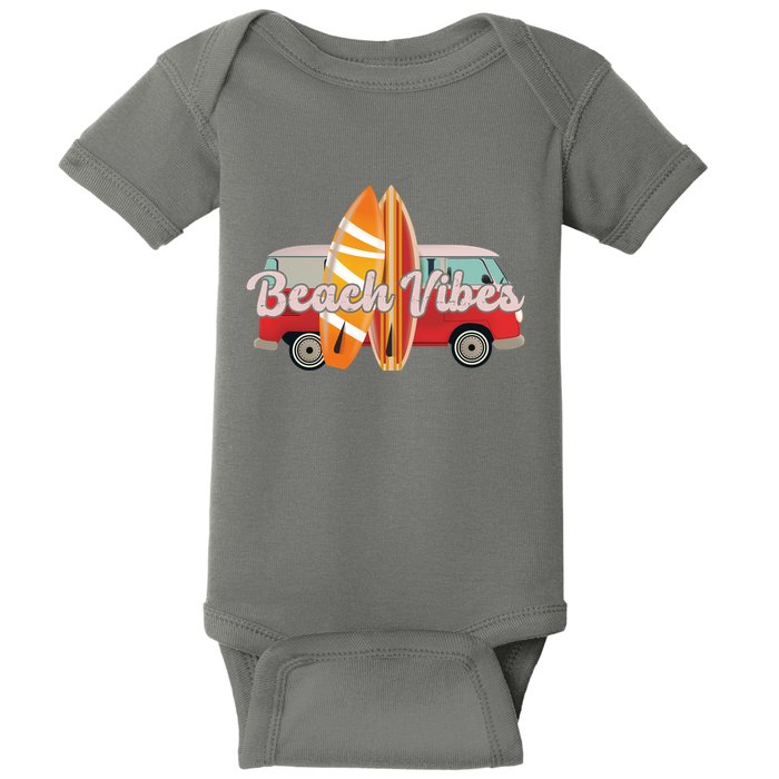 Beach Vibes Surfer Retro Van Baby Bodysuit
