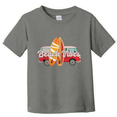 Beach Vibes Surfer Retro Van Toddler T-Shirt