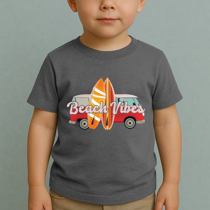 Beach Vibes Surfer Retro Van Toddler T-Shirt