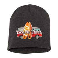 Beach Vibes Surfer Retro Van Short Acrylic Beanie