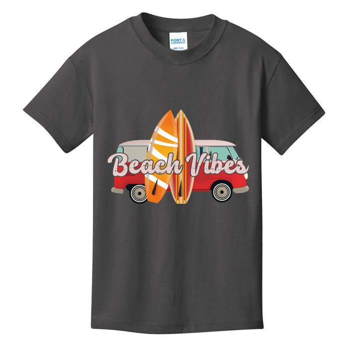 Beach Vibes Surfer Retro Van Kids T-Shirt