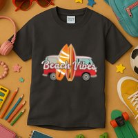 Beach Vibes Surfer Retro Van Kids T-Shirt