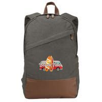 Beach Vibes Surfer Retro Van Cotton Canvas Backpack