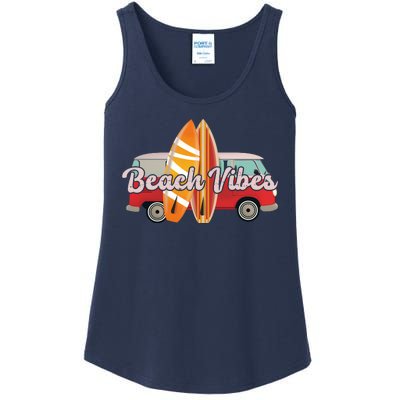 Beach Vibes Surfer Retro Van Ladies Essential Tank