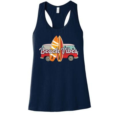 Beach Vibes Surfer Retro Van Women's Racerback Tank