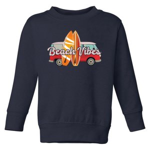 Beach Vibes Surfer Retro Van Toddler Sweatshirt