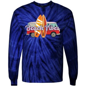 Beach Vibes Surfer Retro Van Tie-Dye Long Sleeve Shirt