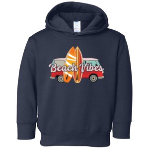 Beach Vibes Surfer Retro Van Toddler Hoodie