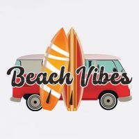 Beach Vibes Surfer Retro Van Garment-Dyed Sweatshirt