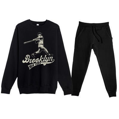 Baseball Vintage Style Brooklyn Premium Crewneck Sweatsuit Set