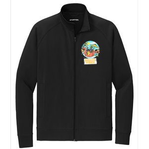 Beach Vibes Skeleton Flamingo Design Stretch Full-Zip Cadet Jacket