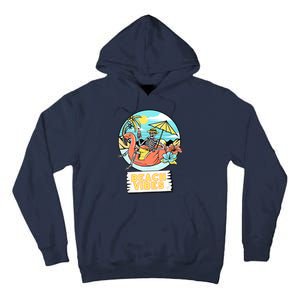 Beach Vibes Skeleton Flamingo Design Tall Hoodie