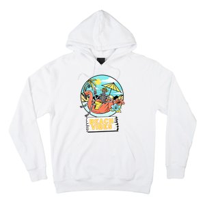 Beach Vibes Skeleton Flamingo Design Hoodie