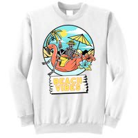 Beach Vibes Skeleton Flamingo Design Sweatshirt