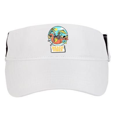 Beach Vibes Skeleton Flamingo Design Adult Drive Performance Visor