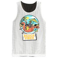 Beach Vibes Skeleton Flamingo Design Mesh Reversible Basketball Jersey Tank