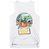 Beach Vibes Skeleton Flamingo Design Tank Top