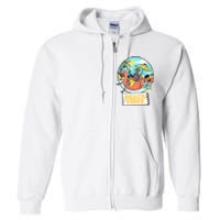 Beach Vibes Skeleton Flamingo Design Full Zip Hoodie