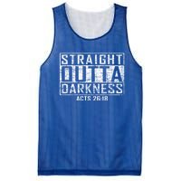 Bible Verse Straight Outta Darkness Distressed Vintage Cool Gift Mesh Reversible Basketball Jersey Tank