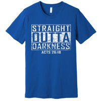 Bible Verse Straight Outta Darkness Distressed Vintage Cool Gift Premium T-Shirt