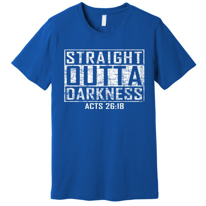 Bible Verse Straight Outta Darkness Distressed Vintage Cool Gift Premium T-Shirt