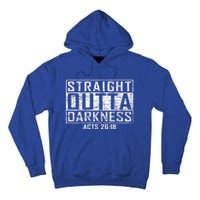 Bible Verse Straight Outta Darkness Distressed Vintage Cool Gift Tall Hoodie