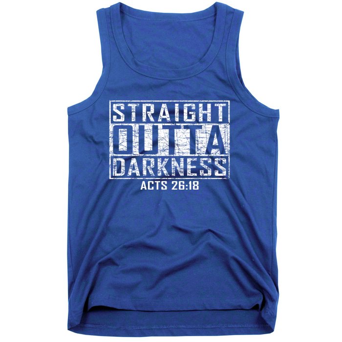 Bible Verse Straight Outta Darkness Distressed Vintage Cool Gift Tank Top