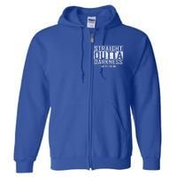 Bible Verse Straight Outta Darkness Distressed Vintage Cool Gift Full Zip Hoodie