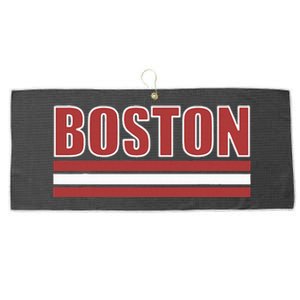 Boston Varsity Style Red Text Large Microfiber Waffle Golf Towel