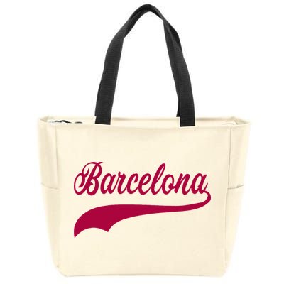 Barcelona Vintage Sports Style Zip Tote Bag