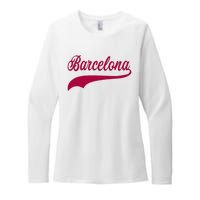 Barcelona Vintage Sports Style Womens CVC Long Sleeve Shirt