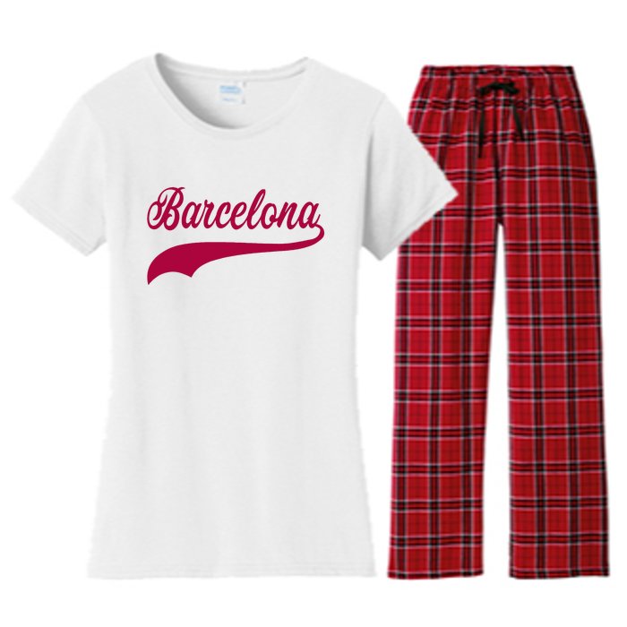 Barcelona Vintage Sports Style Women's Flannel Pajama Set