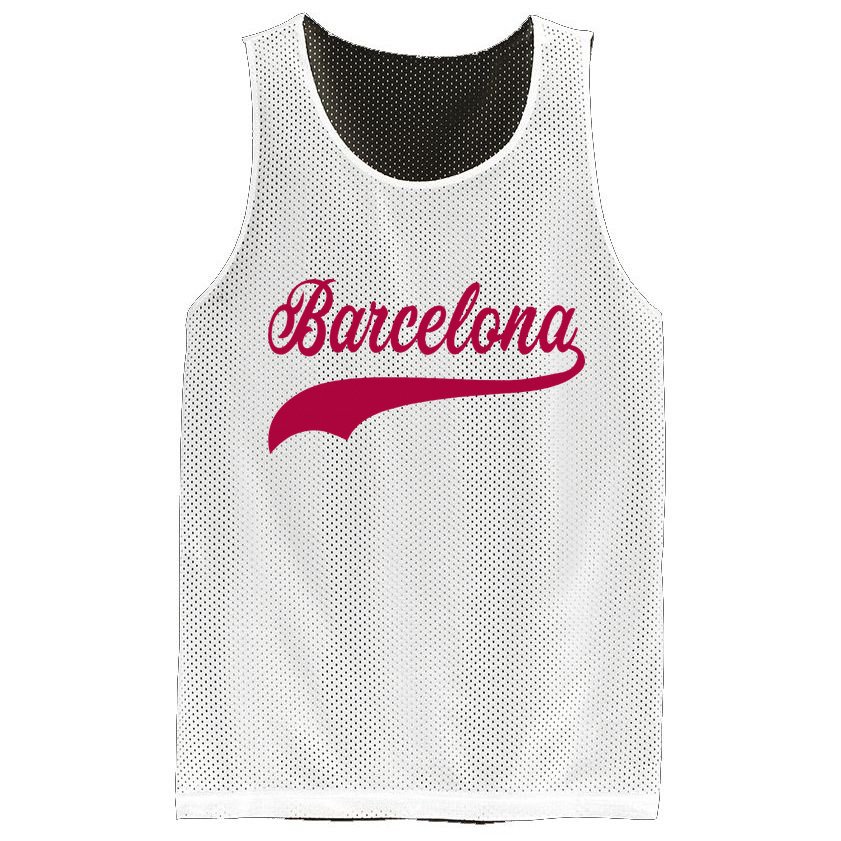 Barcelona Vintage Sports Style Mesh Reversible Basketball Jersey Tank