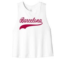 Barcelona Vintage Sports Style Women's Racerback Cropped Tank