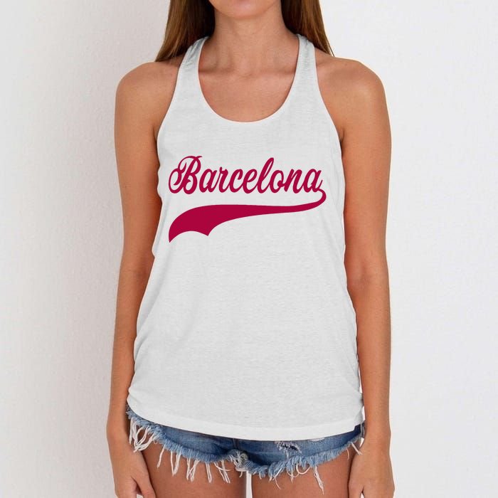 Barcelona Vintage Sports Style Women's Knotted Racerback Tank