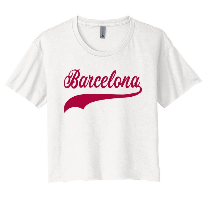 Barcelona Vintage Sports Style Women's Crop Top Tee