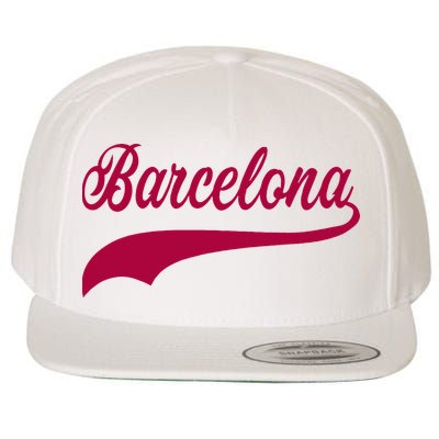 Barcelona Vintage Sports Style Wool Snapback Cap