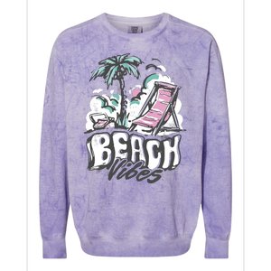 Beach Vibes Summer Colorblast Crewneck Sweatshirt