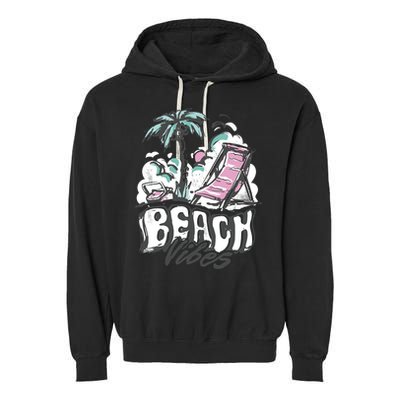 Beach Vibes Summer Garment-Dyed Fleece Hoodie