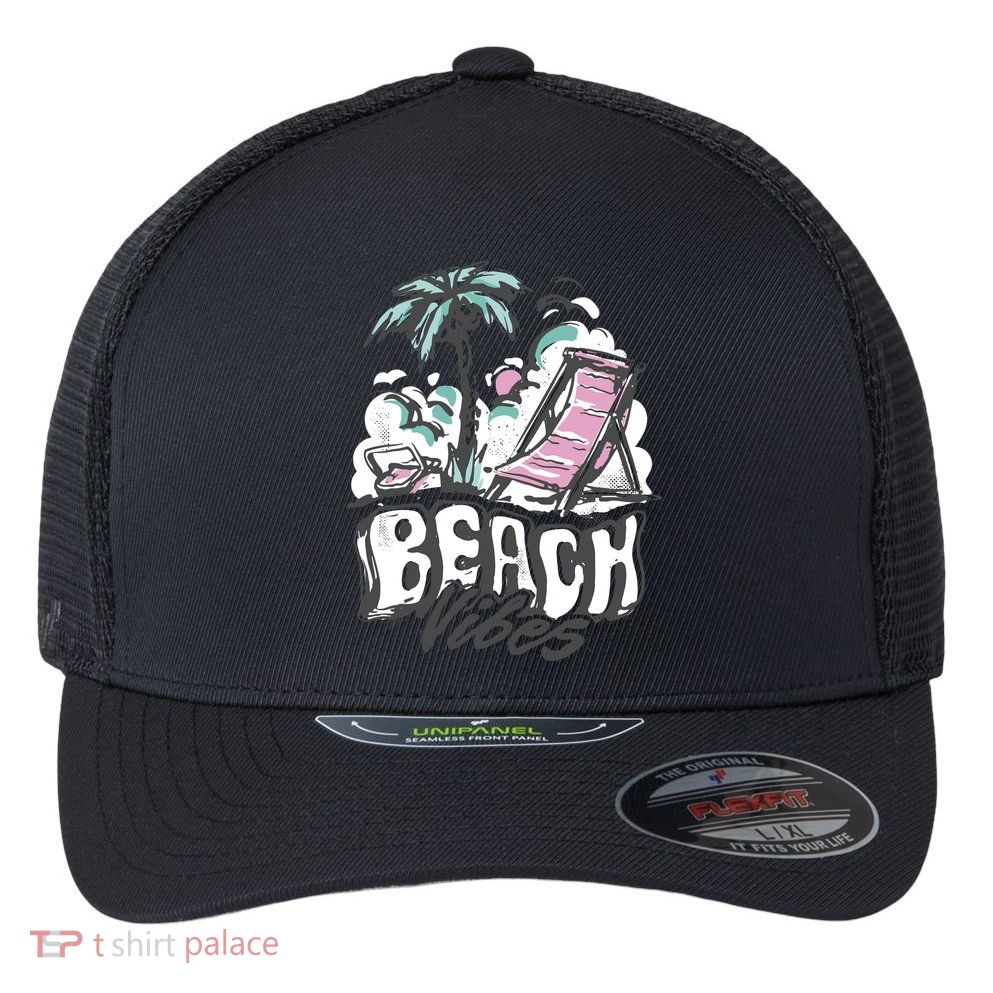 Beach Vibes Summer Flexfit Unipanel Trucker Cap