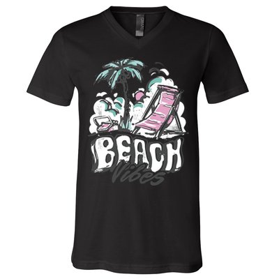 Beach Vibes Summer V-Neck T-Shirt