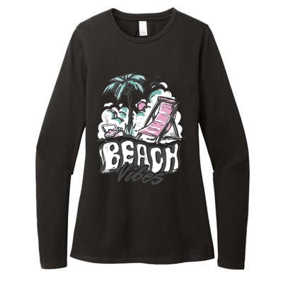 Beach Vibes Summer Womens CVC Long Sleeve Shirt