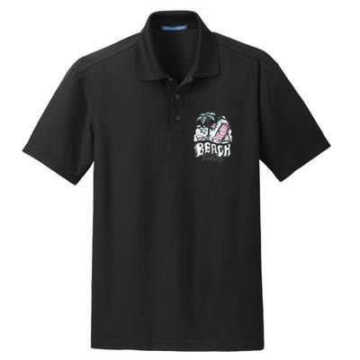Beach Vibes Summer Dry Zone Grid Polo