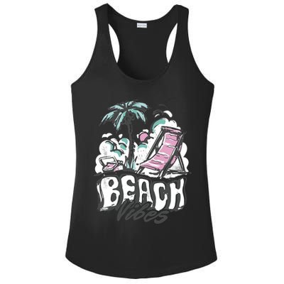 Beach Vibes Summer Ladies PosiCharge Competitor Racerback Tank