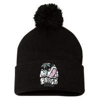 Beach Vibes Summer Pom Pom 12in Knit Beanie