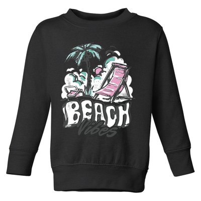 Beach Vibes Summer Toddler Sweatshirt