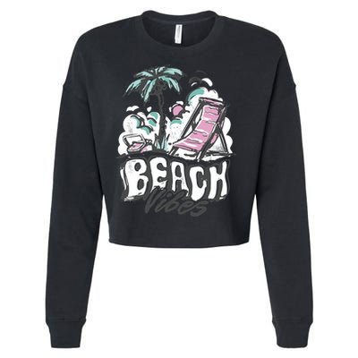 Beach Vibes Summer Cropped Pullover Crew