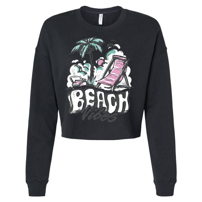 Beach Vibes Summer Cropped Pullover Crew